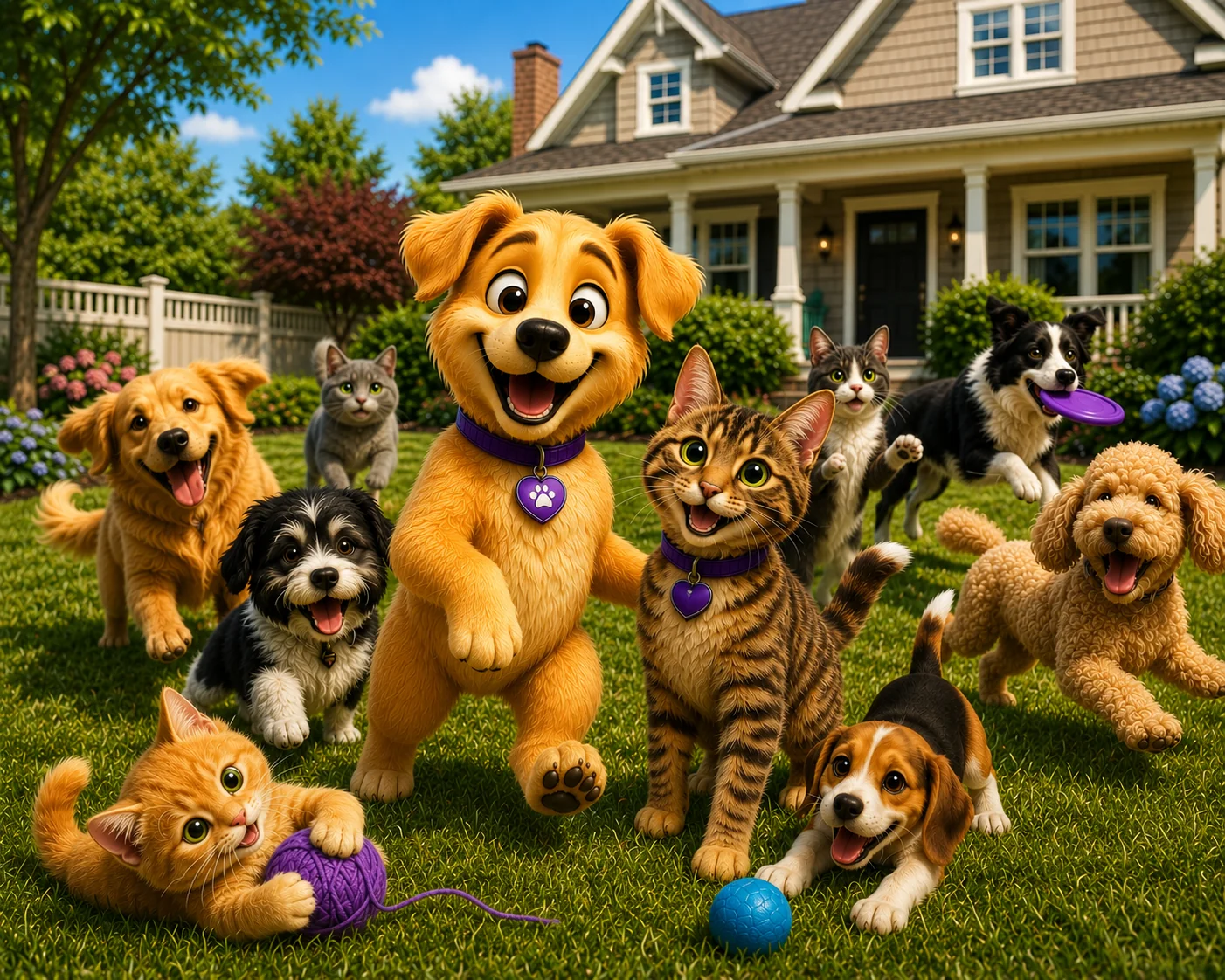 Buddy, George and friends sharing the Furry Mobile mission
